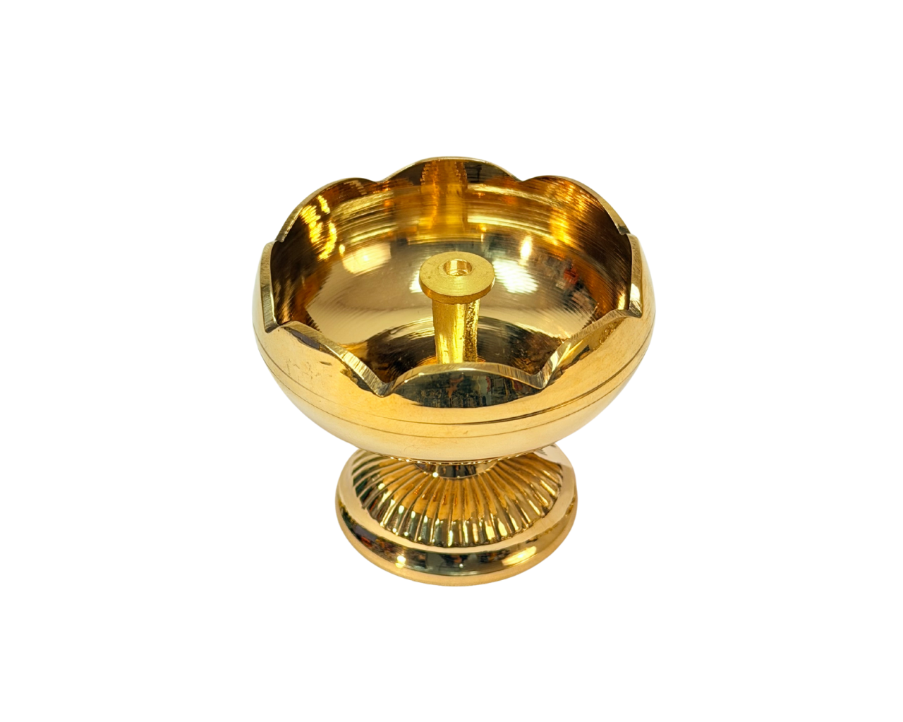 Lotus Stand 2 Inch Round Shape Akhand Diya (Burns all night)