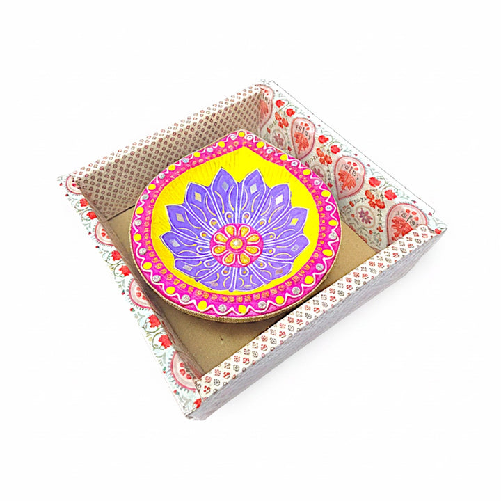 1 pc Happy Diwali Akhand Diya, colorful  assorted designs (MOQ=ea)