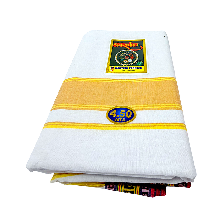Cotton Dhoti with Border 4.5 Meter