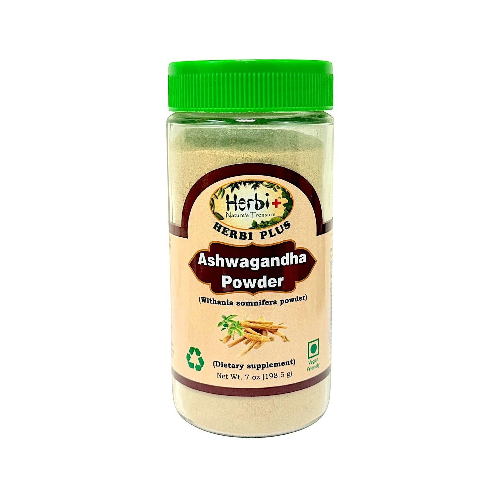 Herbi+ Brand Ashwagandha Powder 7 oz + 1 oz Free