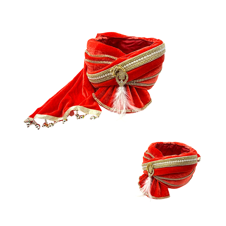 Turban for Groom Velvet with Immitation Jewels - view 2