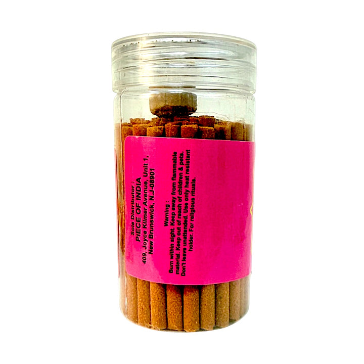 Miracle 365 dhoop jar side label with distributor and safety warning