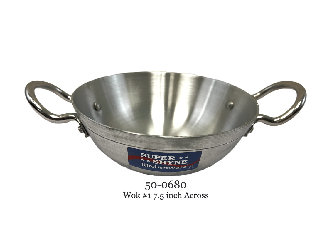 Aluminum Kadai (wok) 7.5 Inch Acorss No Lid
