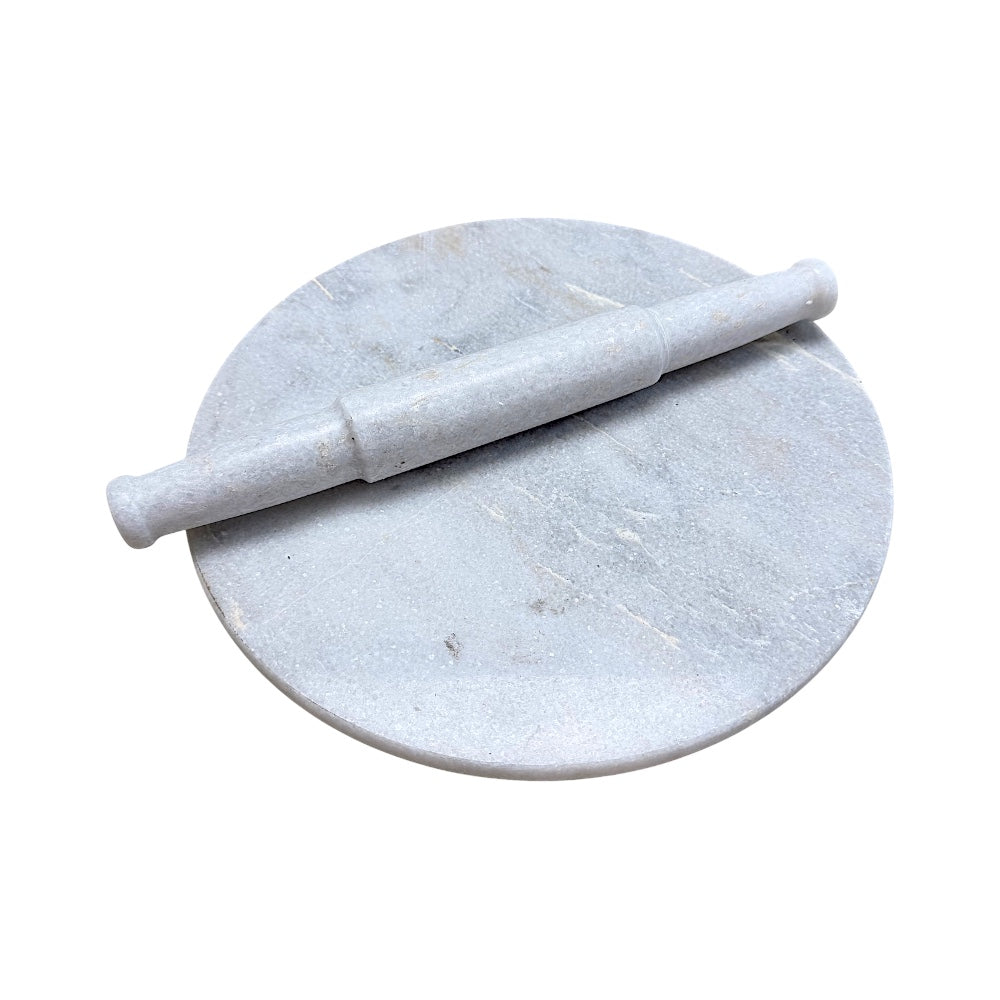 Marble Rolling Board and pin 11 Inch (Chakla and belan for making chapatis)