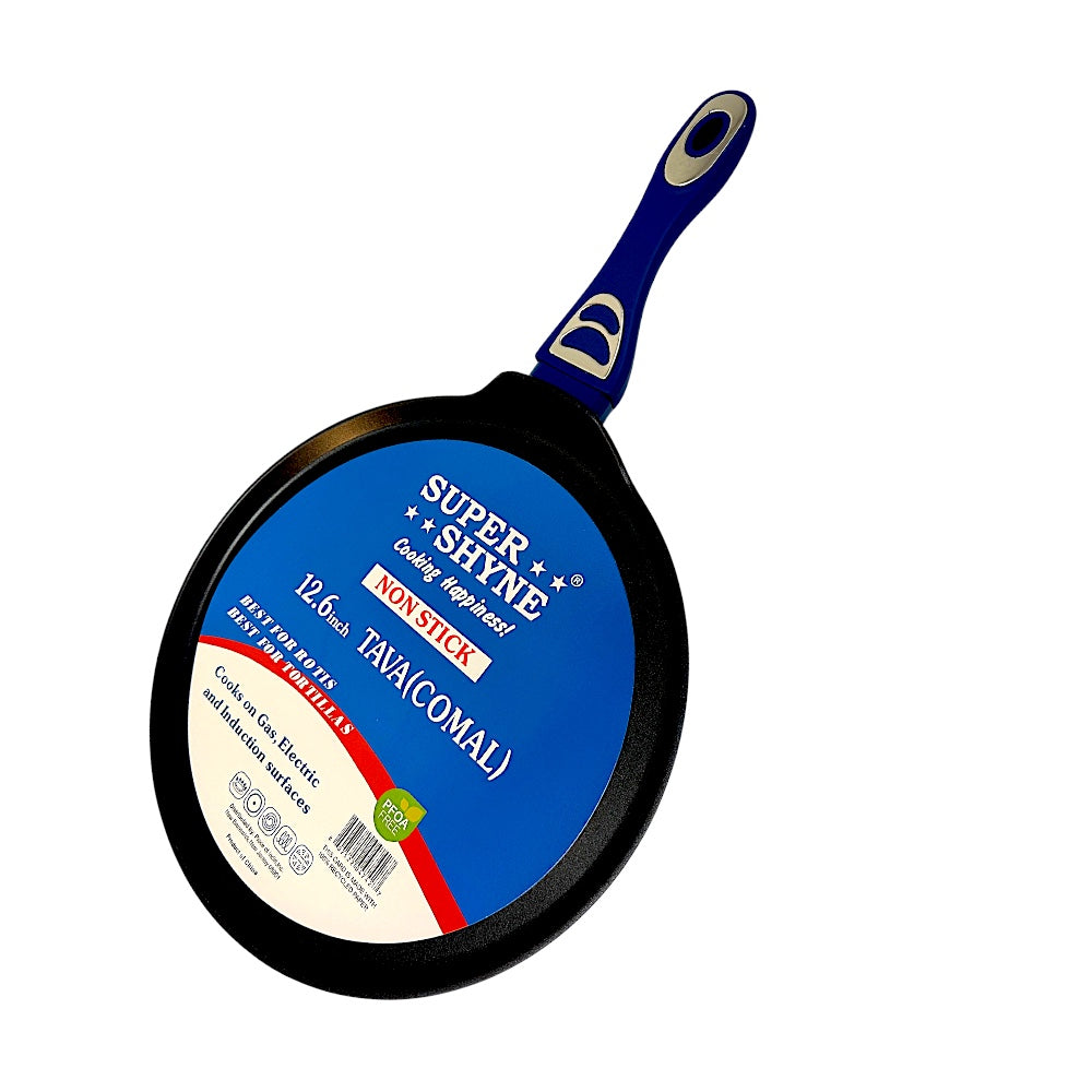 Super Shyne Non-Stick Tawa / Comal for Roti &amp; Tortilla 12.6 Inches
