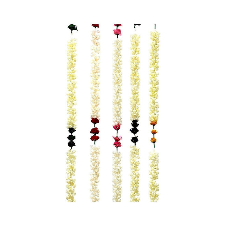 Artificial Jasmine Hanging Floral Garland, 66 Inch White / Off White Floral Door Hanging for Mandir, Pooja &amp; Wedding Décor