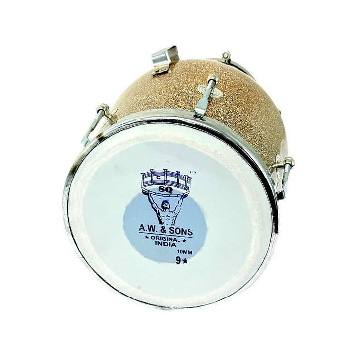 Fiberglass Dholak Drum – Traditional Indian Hand Drum with Glitter Finish