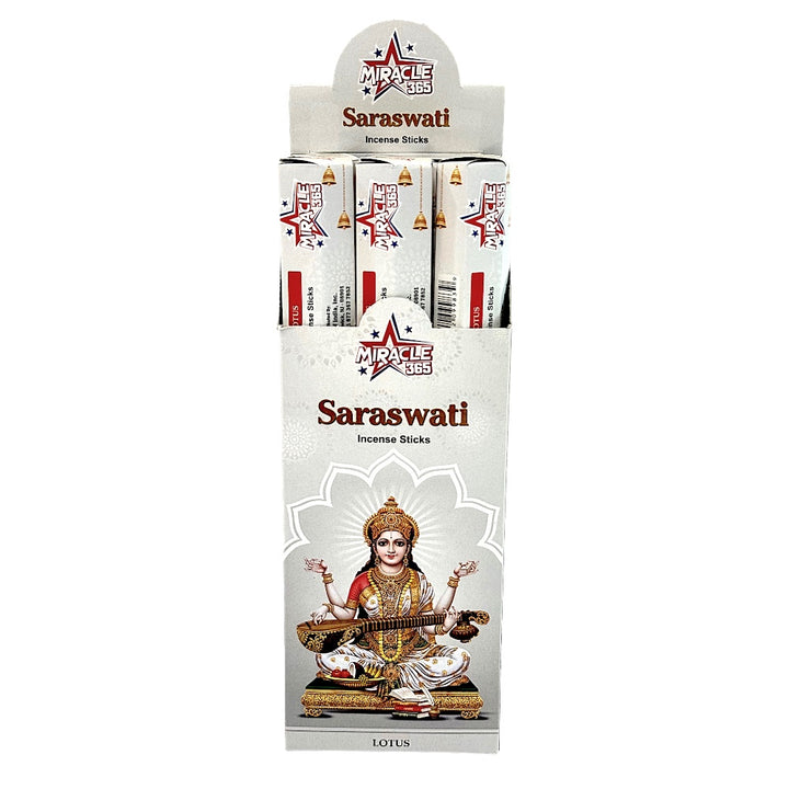 Miracle 365 Saraswati Incense Stiks (6 tubes of 20 sticks) Frag Lotus