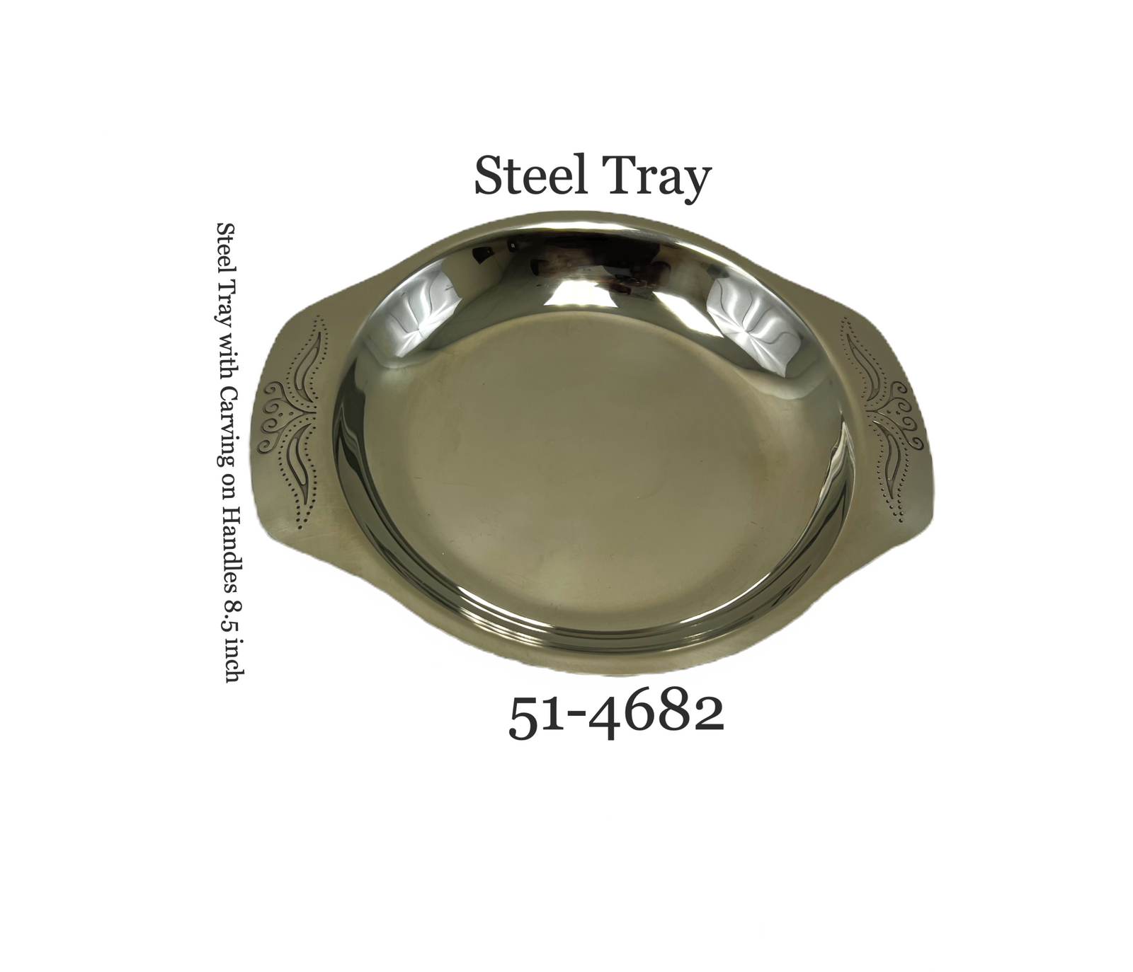 Steel Tray with Carving on Handles 8.5 Inch - view 2