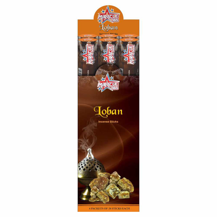 Loban (Benzoine) Incense Sticks (6 hex tubes of 20 sticks)