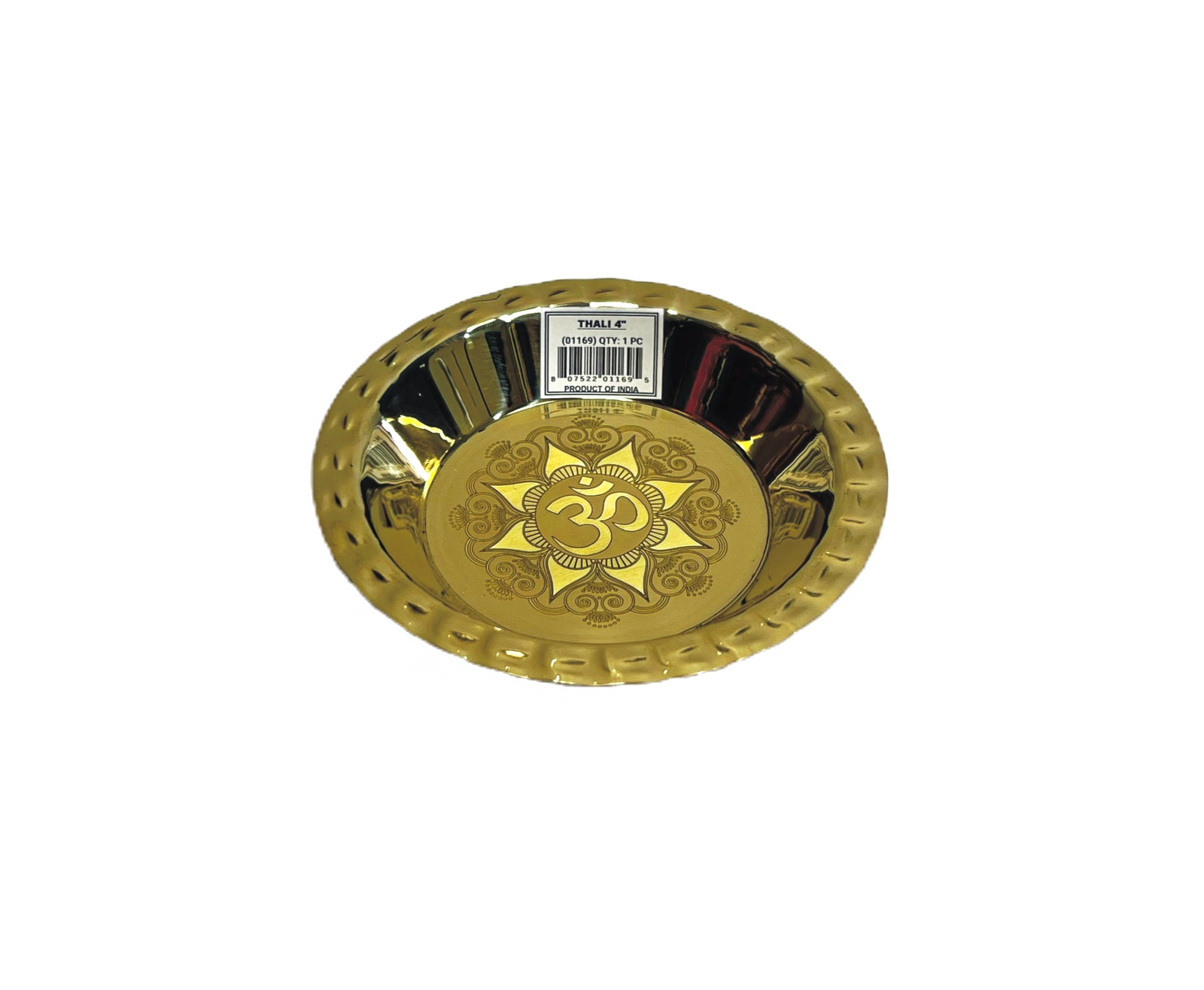 Brass Thali (tray) 4 Inch with Om Engraving