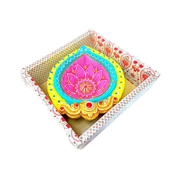 1 pc Happy Diwali Akhand Diya, colorful  assorted designs (MOQ=ea)