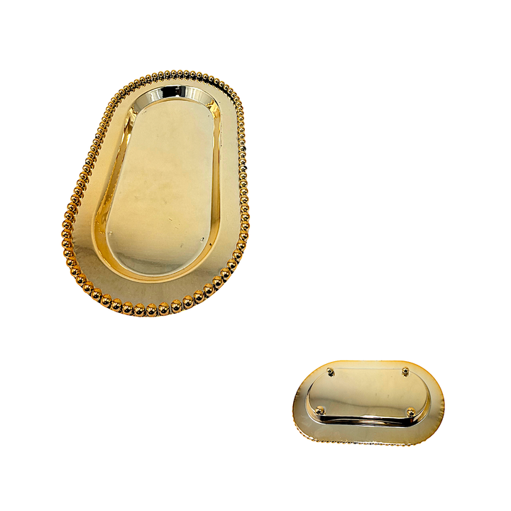 Oval Gift Tray Brass Finishing 11.5 Inchx6.5 Inch
