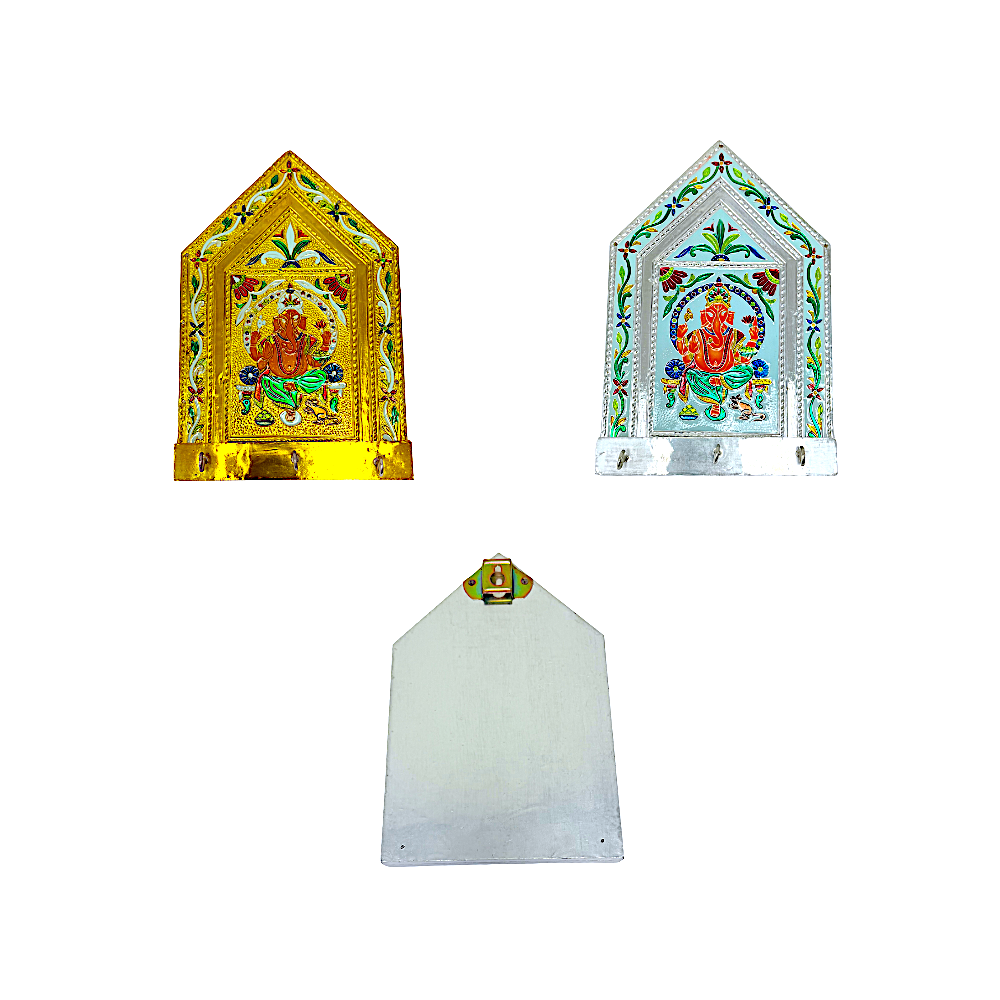 Ganesh Key Holder Brass Meena - view 2