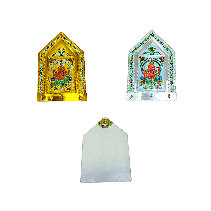 Ganesh Key Holder Brass Meena - view 2