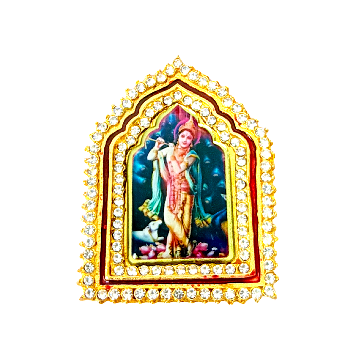 Kulin Car Dashboard Gold Mandir Shape Frame 3 Inch High (Assorted ) - view 4
