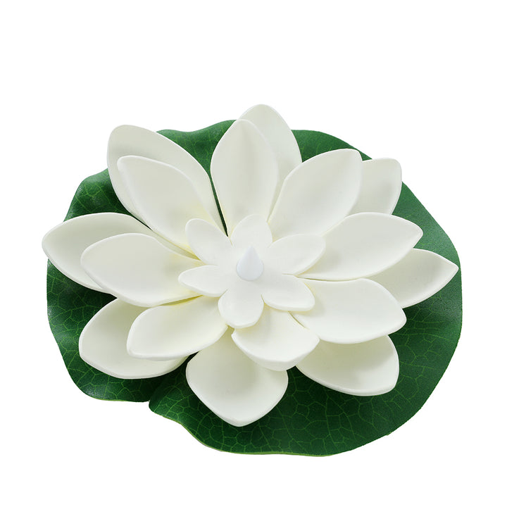 Floating LED Lotus Flower with Lily Pad – Water Candle Light for Diwali, Puja, Pond &amp; Pool Decor