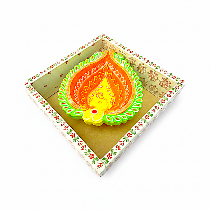 1 pc Happy Diwali Akhand Diya, colorful  assorted designs (MOQ=ea)