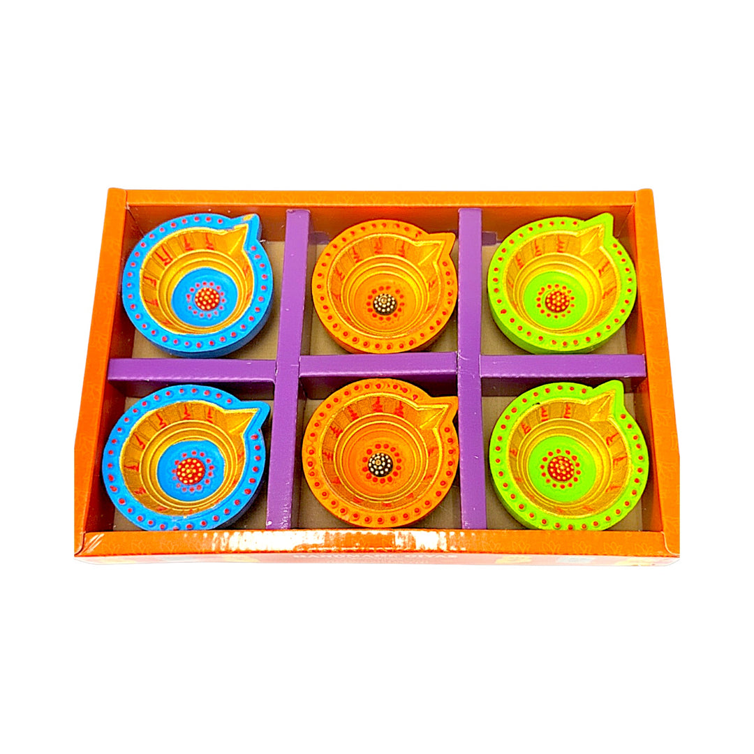 6 pc Hand painted Diya Tapki Ek Vat