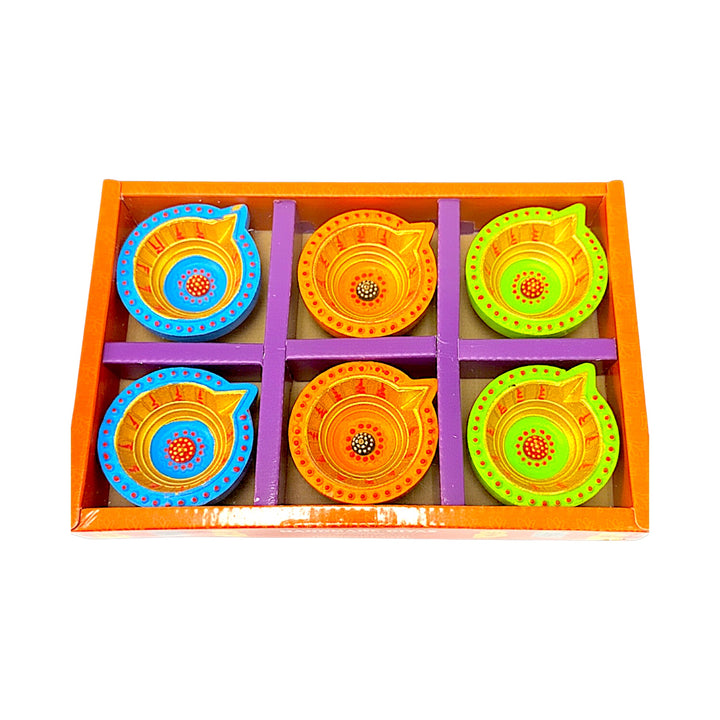 6 pc Hand painted Diya Tapki Ek Vat