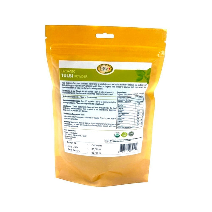 Herbi Plus Organic Tulsi (Holy Basil) Powder 7 oz (Anti viral)