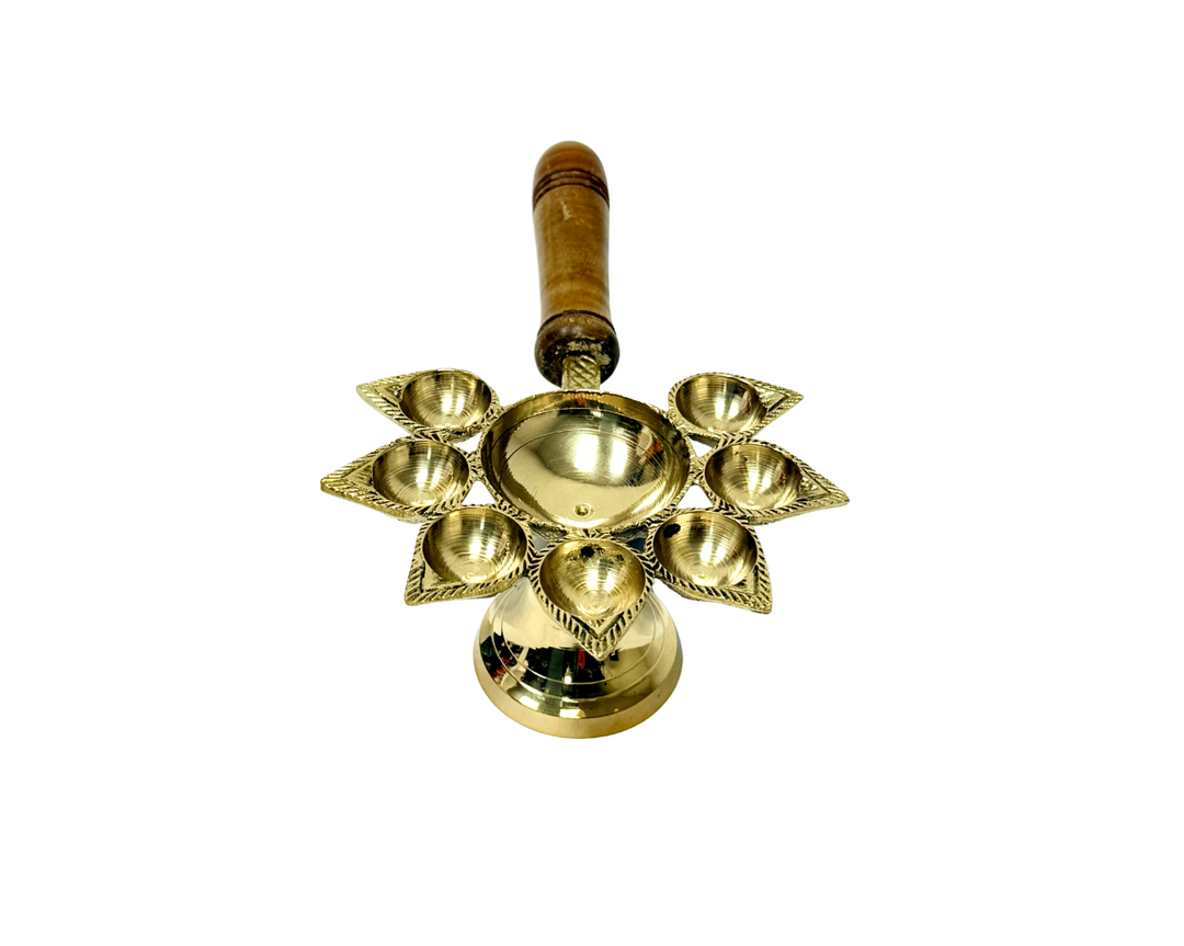 Brass Aarty 7 Way with Wooden Handle