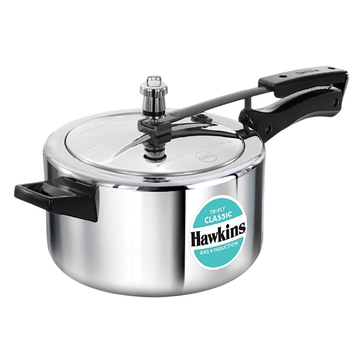 Hawkins Classic Tri-Ply Stainless Steel Pressure Cooker – 4 Liter | Induction Compatible