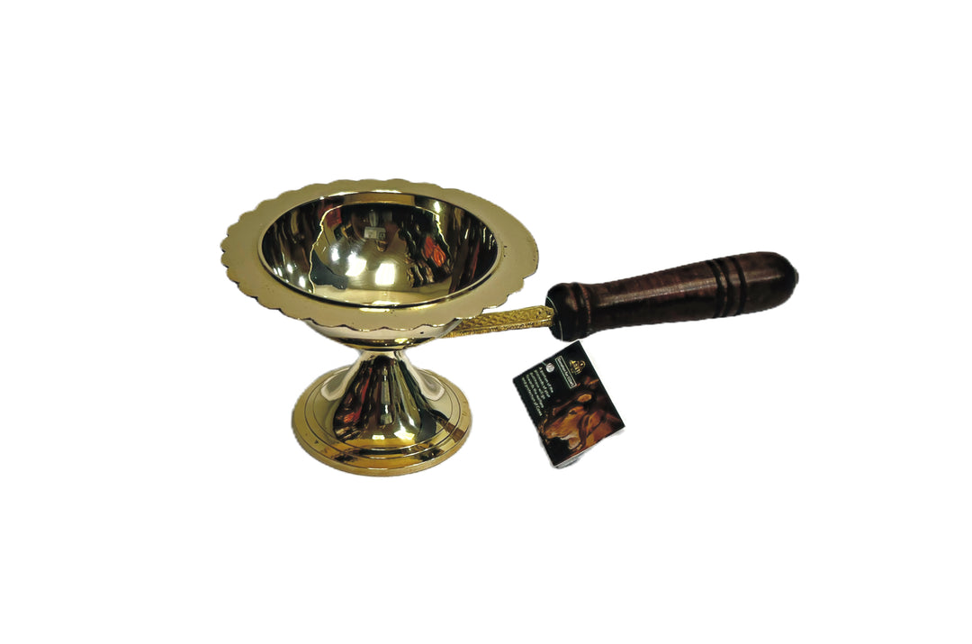 Dhoop Daan Incense Burner with Wooden Handle-Medium