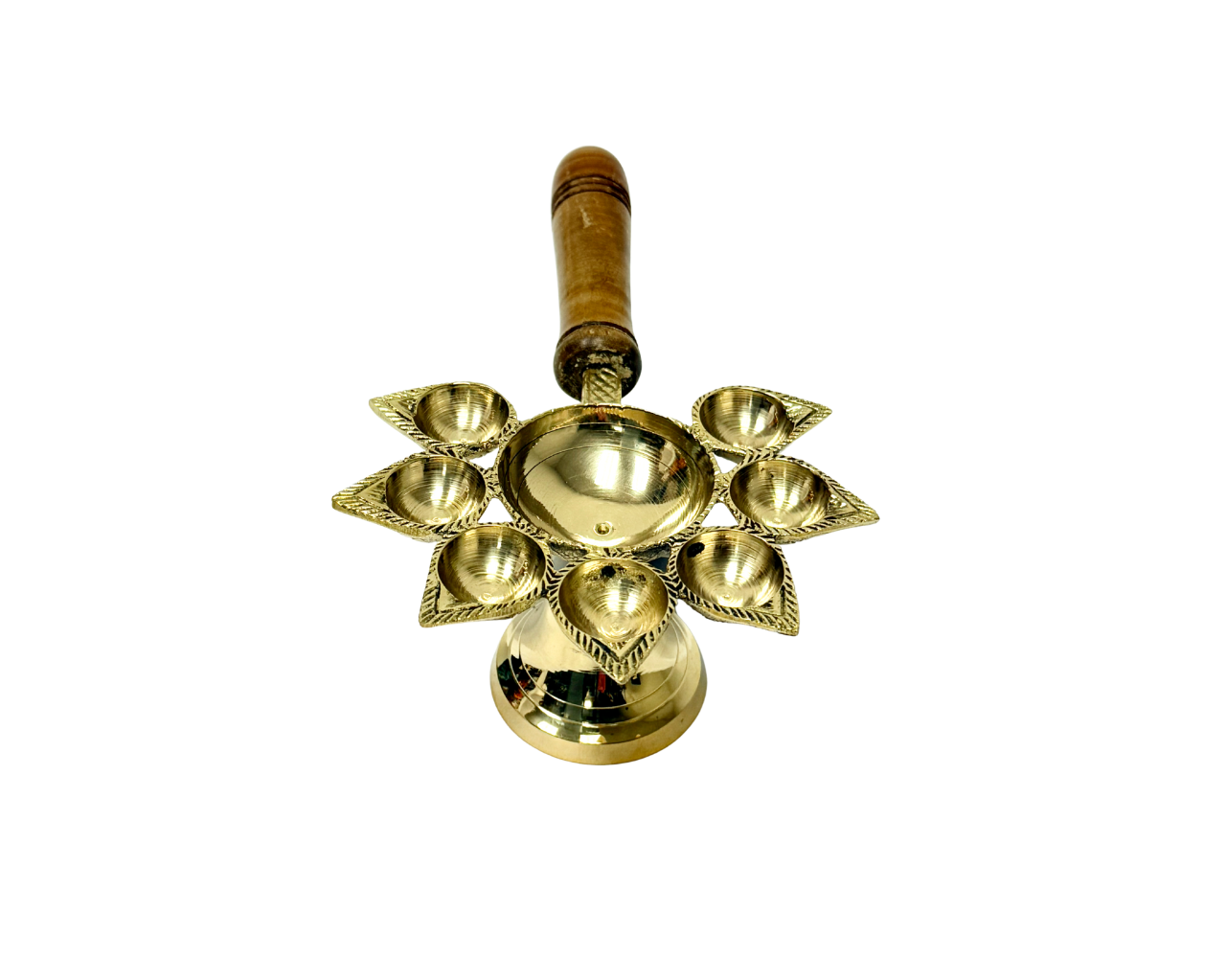 Brass Aarty 5 Way with Wooden Handle