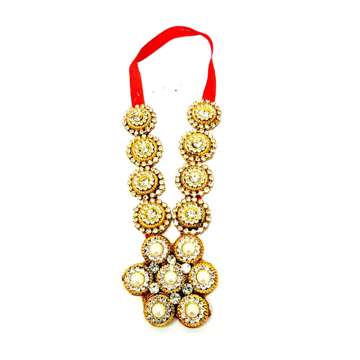 Garland 4 Inch with Diamond Decor for Devi/Devta (Hindu Deities) Assorted with Rose Flowers and Dia - view 2