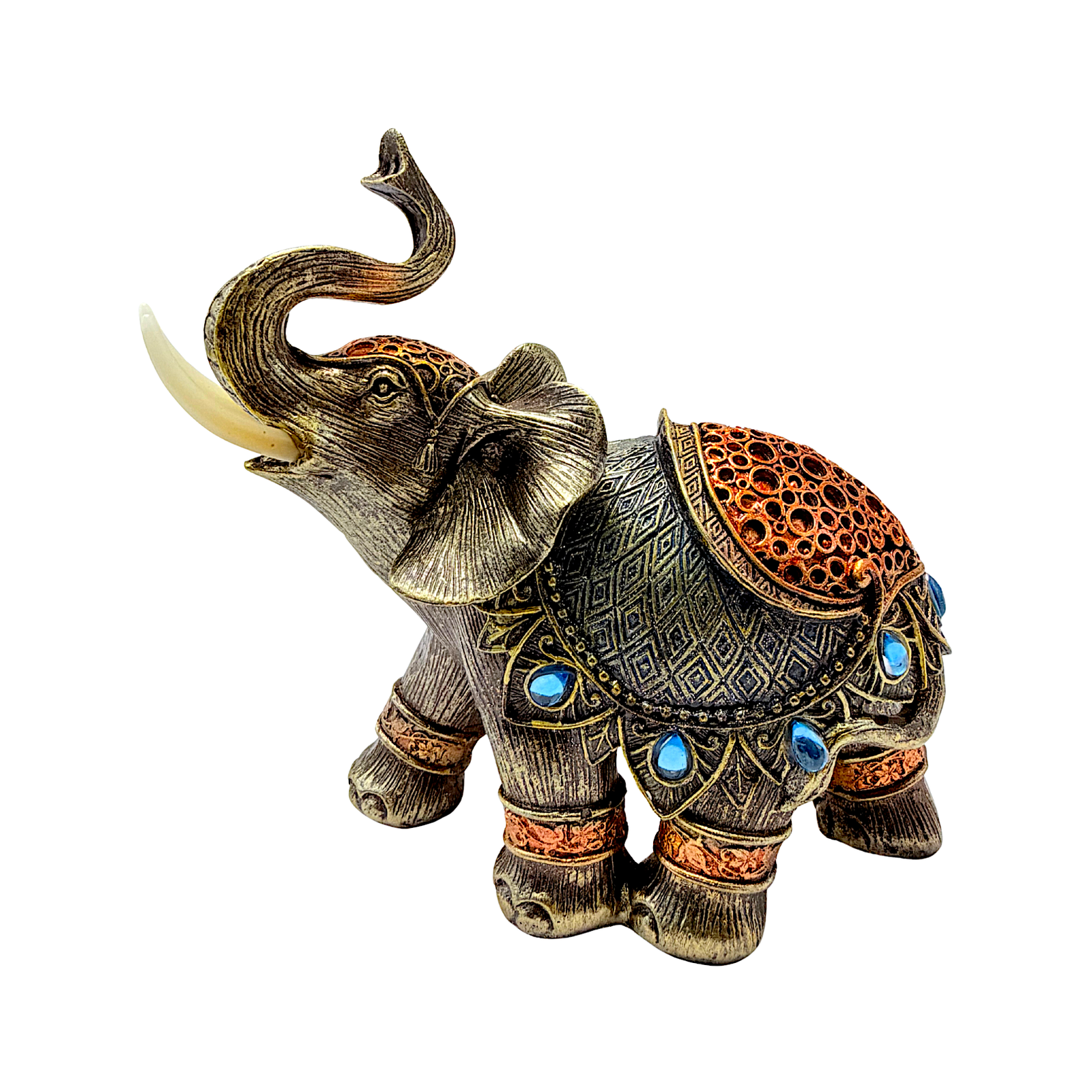 Elephant with Blue Stone Decoration 3 Inch