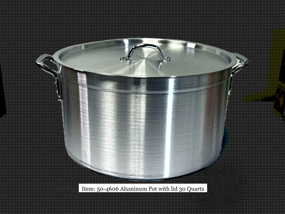 Aluminum Pot with Lid 3mm Thick 28.5Qt, 27L