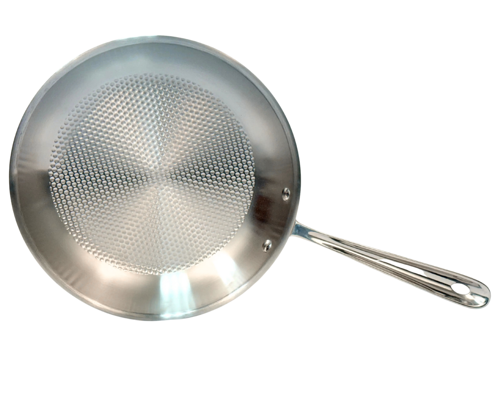 Fry Pan 3 Ply 18/8 Stainless 2.4 Qts Steel Works on All Cooking Surfaces