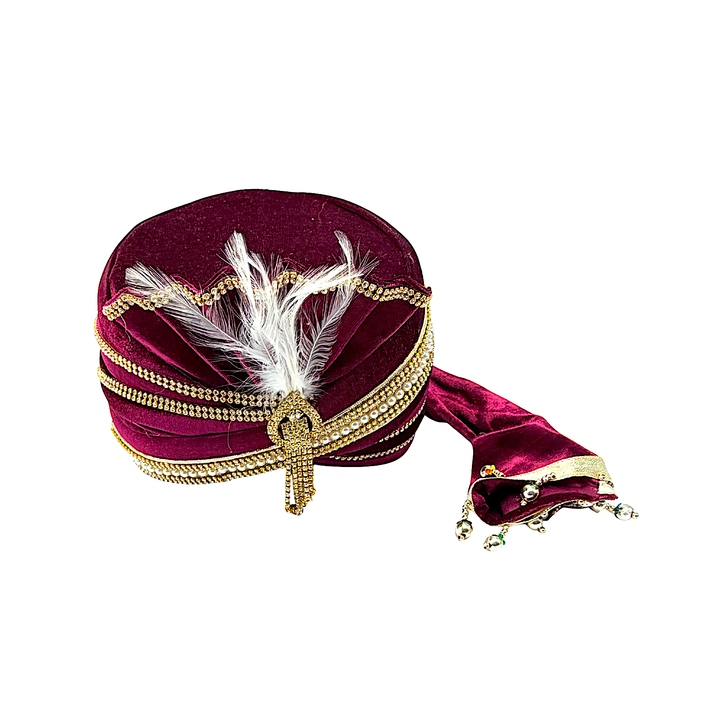 Turban for Groom Velvet with Immitation Jewels - view 3