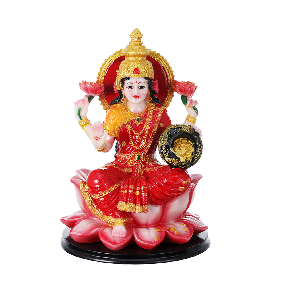 Goddess Laxmi 8 Inch Sitting Glossy Idol