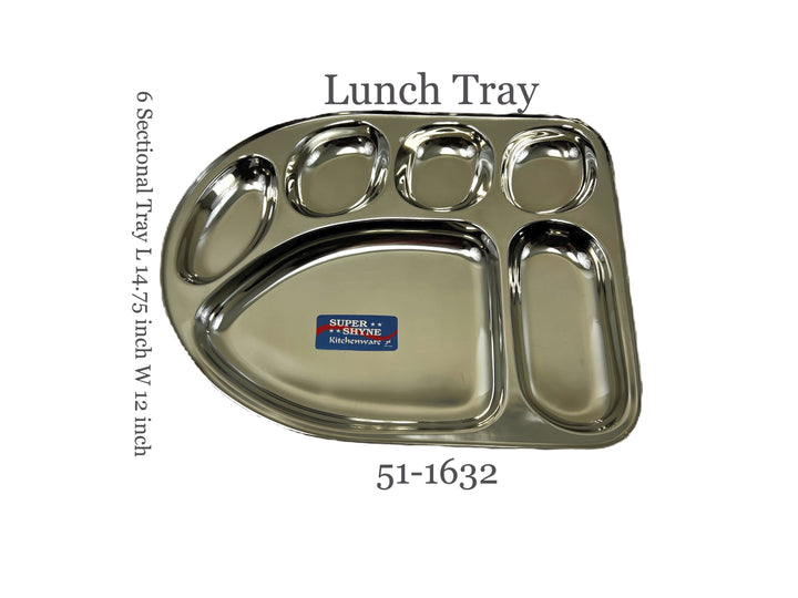 Lunch Tray U Shape 6 Sectional 14.5 Inch - view 4