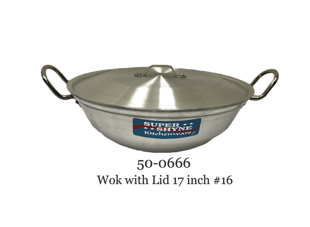 Aluminum Kadai (wok) 17 Inch Across W Lid