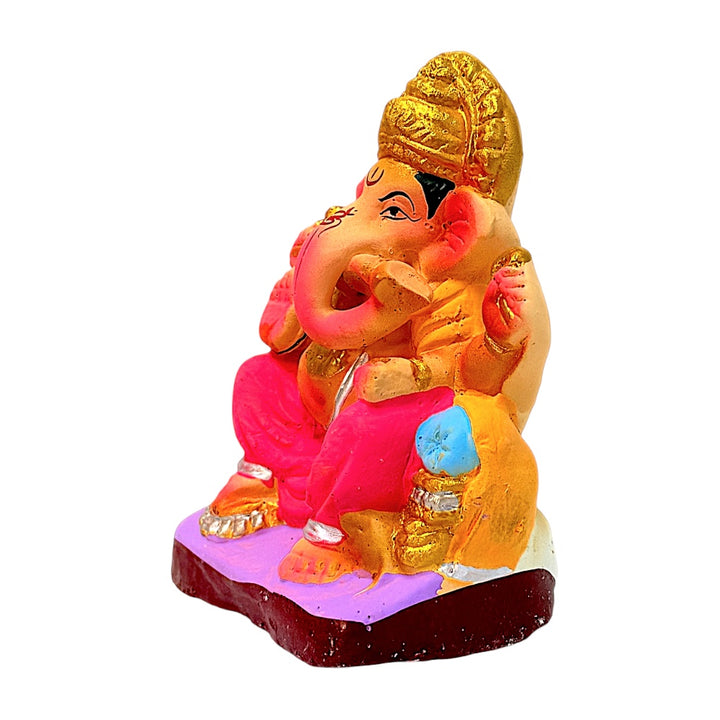Eco-Friendly Clay Ganesha, 4" (Colors combinations may vary)