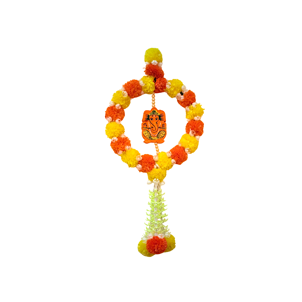 Floral Circle Hanging with Traditional Design (Thoran) - view 3
