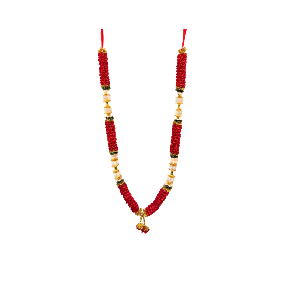 Garland 21 Inch with Ruffles and Pearl Stops Yellow, Red and Pink MOQ=ea - view 3