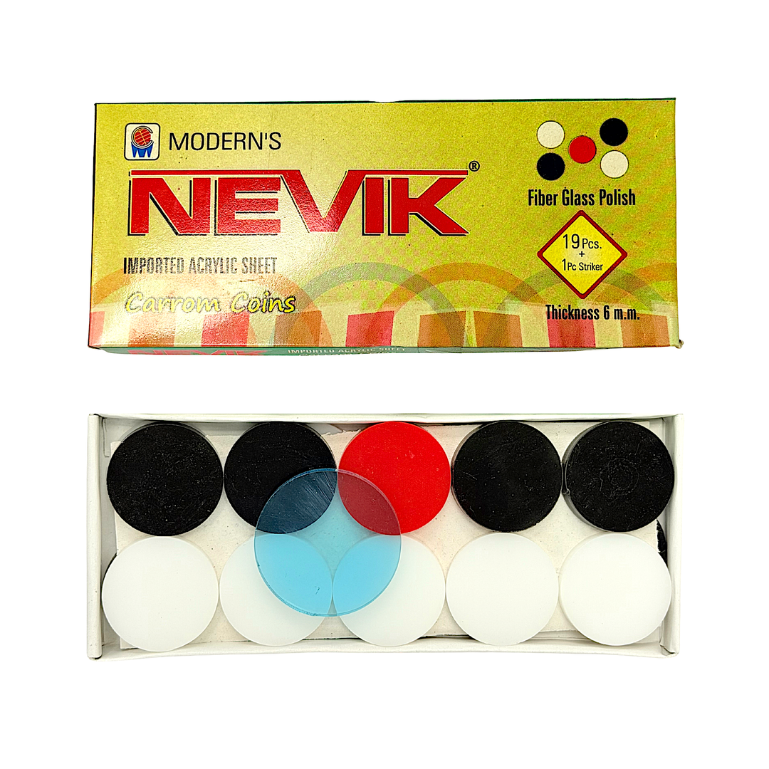 Carrom Coins with Mm Plastic Striker (nevik) 19 Pcs+1 Striker
