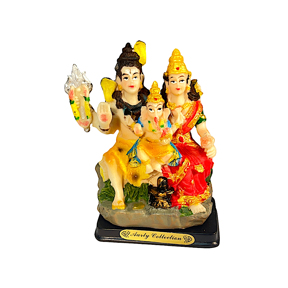 Shiva, Parvati and Ganesha 4 Inch Idol
