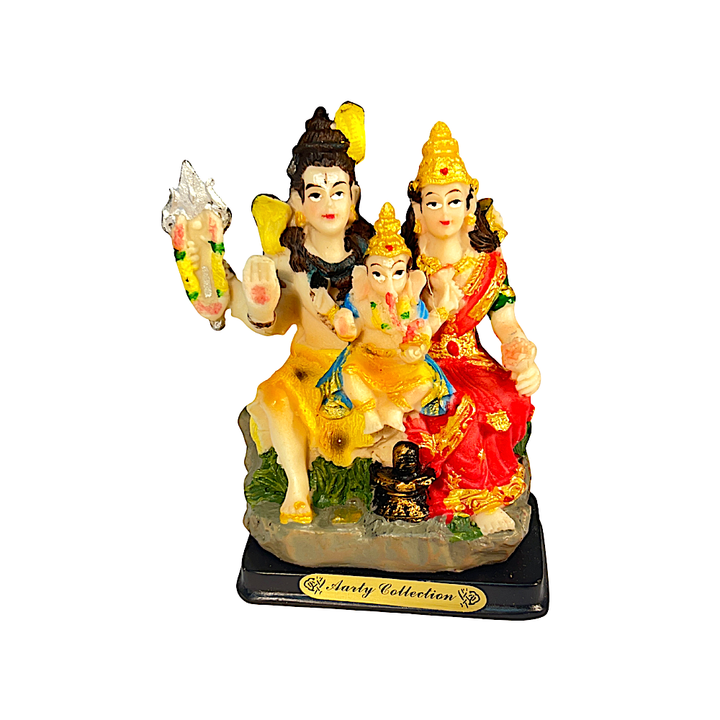 Shiva, Parvati and Ganesha 4 Inch Idol