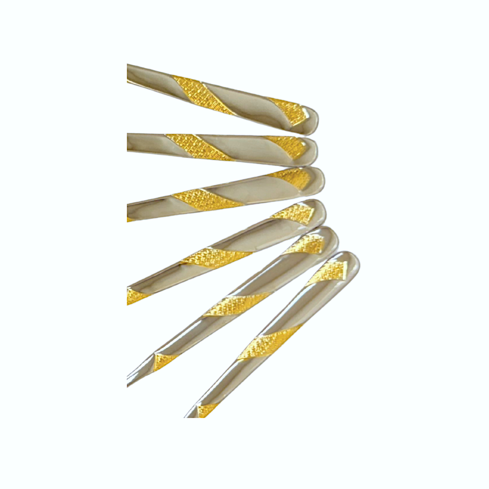Dessert Fork (6pk) Gold Trim 18/10 Steel