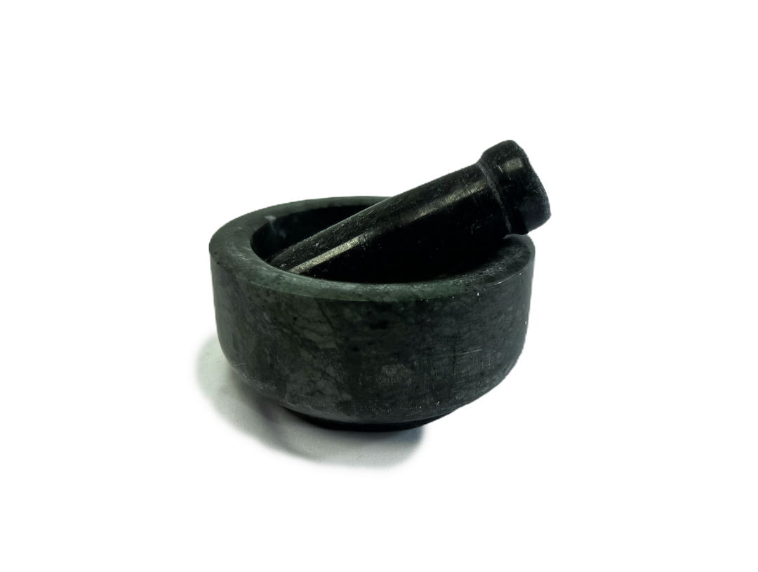 Pestle Mortar Green Marble 5 Inch