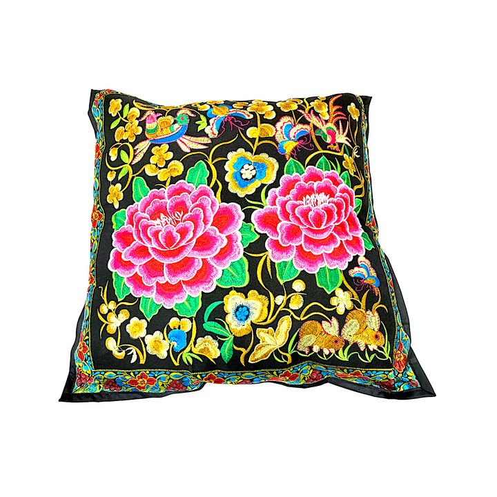 Embroidered Cushions Pair 18 Inchx18 Inch