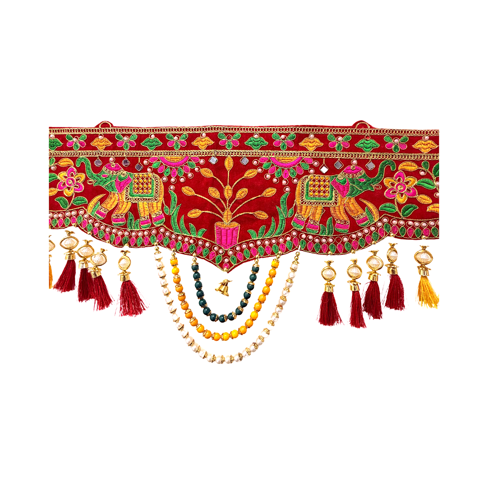 Door Hanging (toran) Fancy with Colorful Hanging Tassles - view 2