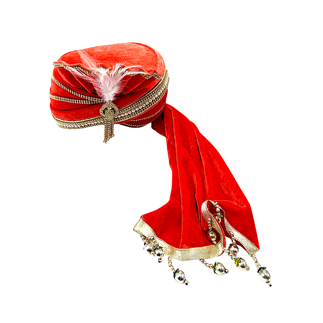 Turban for Groom Velvet with Immitation Jewels