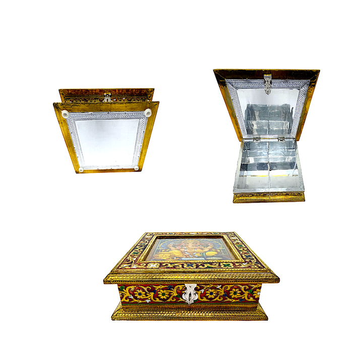 Box Meena Brass or Silver Finish 8 Inch*8 Inch - view 4