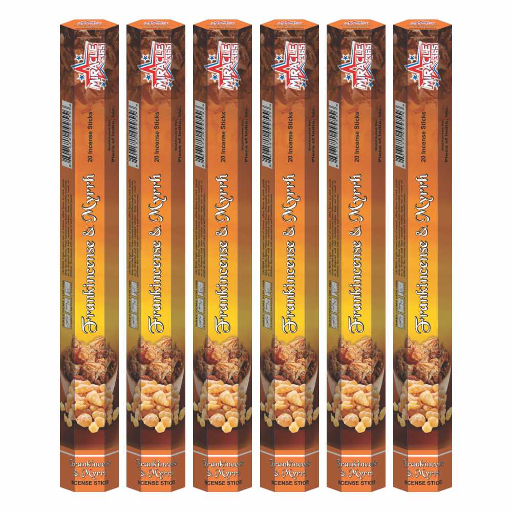 Miracle 365 Frankincense and Myrrh Incense (6 tubes of 20 sticks) - view 2